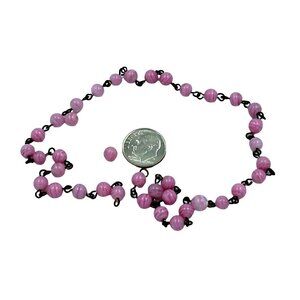 38 Items Vintage Bead Lampwork Pink White Swirl Jewelry